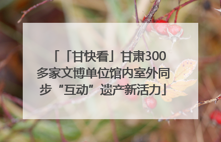 「甘快看」甘肃300多家文博单位馆内室外同步“互动”遗产新活力