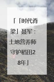 「时代脊梁」聂军：土地营养师守护稻田28年