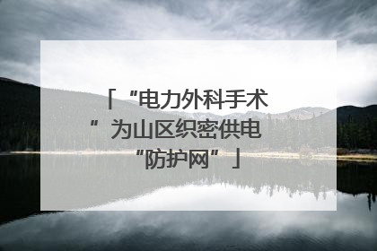 “电力外科手术”为山区织密供电“防护网”