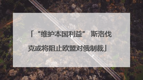 “维护本国利益” 斯洛伐克或将阻止欧盟对俄制裁