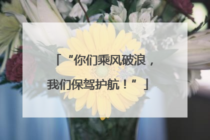 “你们乘风破浪，我们保驾护航！”