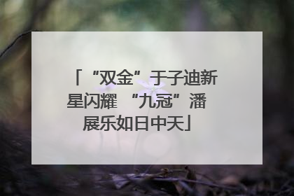 “双金”于子迪新星闪耀 “九冠”潘展乐如日中天