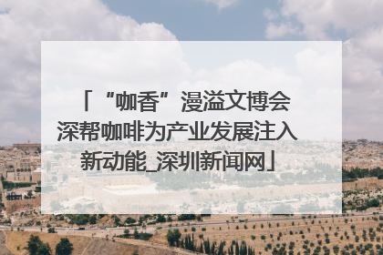 “咖香”漫溢文博会 深帮咖啡为产业发展注入新动能_深圳新闻网