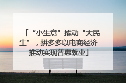 “小生意”撬动“大民生”，拼多多以电商经济推动实现普惠就业