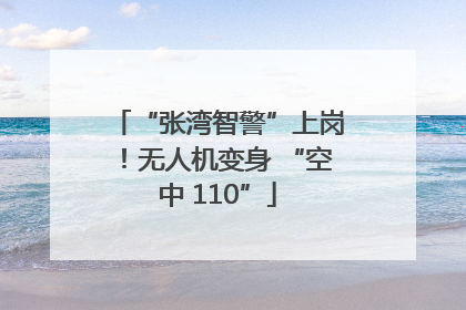 “张湾智警”上岗！无人机变身 “空中 110”