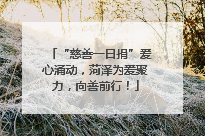 “慈善一日捐”爱心涌动，菏泽为爱聚力，向善前行！