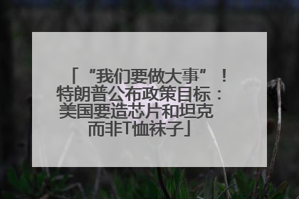 “我们要做大事”！特朗普公布政策目标：美国要造芯片和坦克 而非T恤袜子