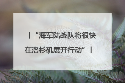 “海军陆战队将很快在洛杉矶展开行动”