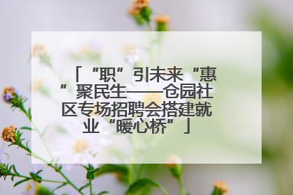 “职”引未来“惠”聚民生——仓园社区专场招聘会搭建就业“暖心桥”