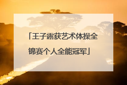 王子露获艺术体操全锦赛个人全能冠军