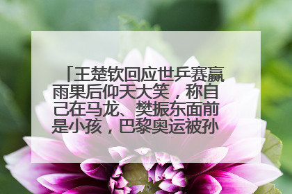 王楚钦回应世乒赛赢雨果后仰天大笑，称自己在马龙、樊振东面前是小孩，巴黎奥运被孙颖莎带着打