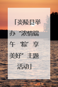 炎陵县举办“浓情端午‘粽’享美好”主题活动