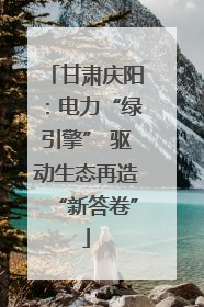 甘肃庆阳：电力“绿引擎” 驱动生态再造“新答卷”