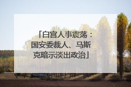 白宫人事震荡：国安委裁人、马斯克暗示淡出政治