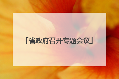 省政府召开专题会议