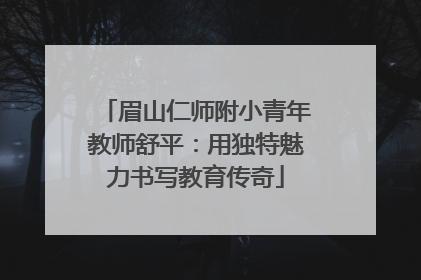 眉山仁师附小青年教师舒平：用独特魅力书写教育传奇