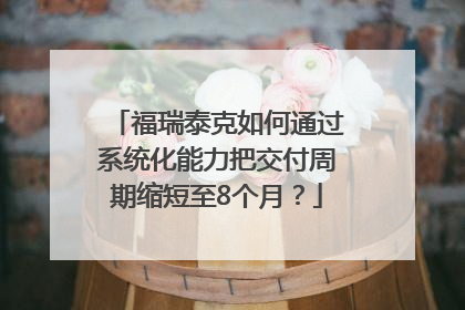 福瑞泰克如何通过系统化能力把交付周期缩短至8个月？
