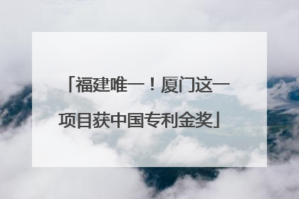 福建唯一！厦门这一项目获中国专利金奖