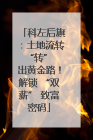 科左后旗：土地流转 “转” 出黄金路！解锁 “双薪” 致富密码