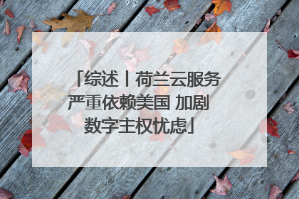 综述丨荷兰云服务严重依赖美国 加剧数字主权忧虑