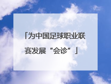 为中国足球职业联赛发展“会诊”