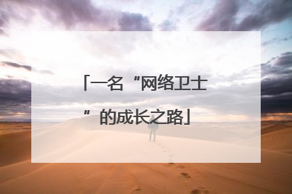 一名“网络卫士”的成长之路