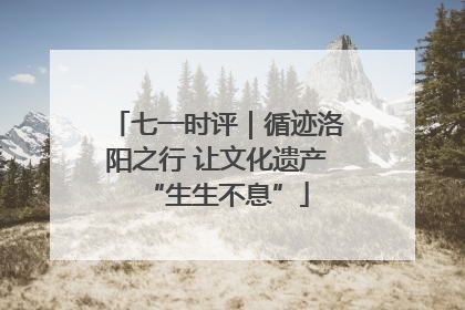 七一时评｜循迹洛阳之行 让文化遗产“生生不息”