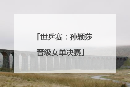 世乒赛：孙颖莎晋级女单决赛