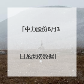 中力股份6月3日龙虎榜数据