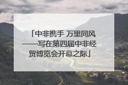 中非携手 万里同风——写在第四届中非经贸博览会开幕之际