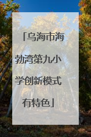 乌海市海勃湾第九小学创新模式有特色
