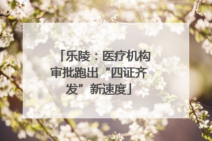 乐陵：医疗机构审批跑出“四证齐发”新速度