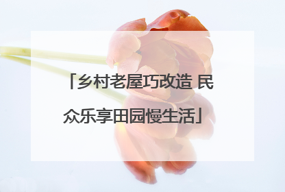 乡村老屋巧改造 民众乐享田园慢生活