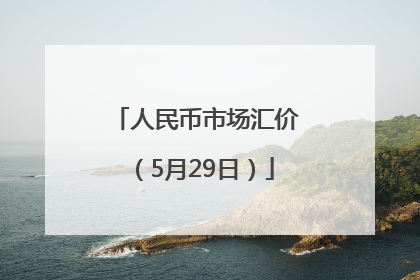 人民币市场汇价（5月29日）