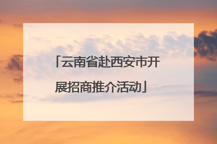 云南省赴西安市开展招商推介活动