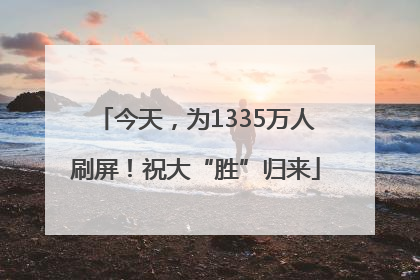 今天，为1335万人刷屏！祝大“胜”归来