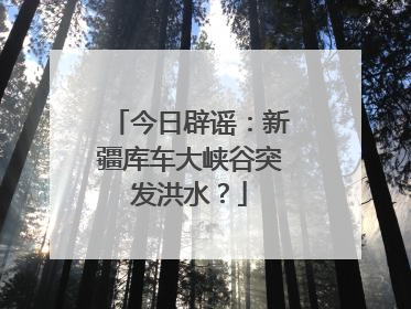 今日辟谣：新疆库车大峡谷突发洪水？