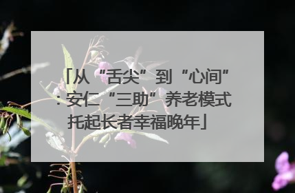 从“舌尖”到“心间”：安仁“三助”养老模式托起长者幸福晚年
