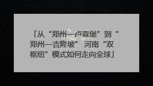 从“郑州—卢森堡”到“郑州—吉隆坡” 河南“双枢纽”模式如何走向全球