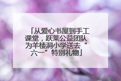 从爱心书屋到手工课堂，跃莱公益团队为羊楼洞小学送去“六一”特别礼物