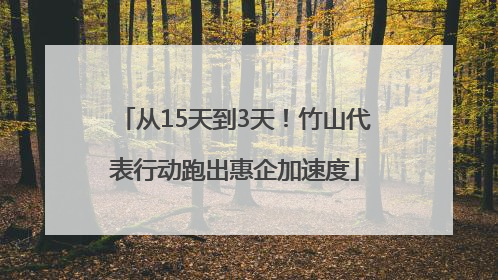 从15天到3天！竹山代表行动跑出惠企加速度