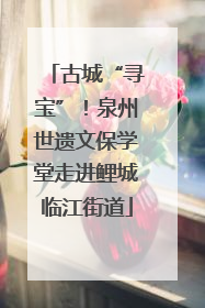 古城“寻宝”！泉州世遗文保学堂走进鲤城临江街道