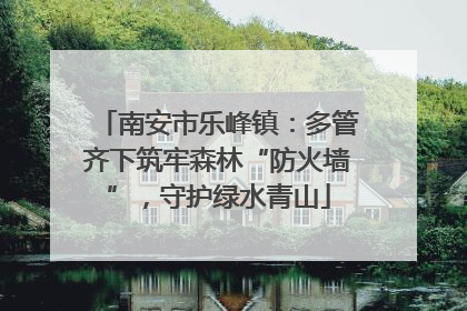 南安市乐峰镇：多管齐下筑牢森林“防火墙”，守护绿水青山