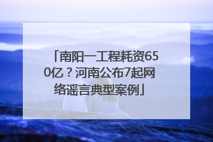 南阳一工程耗资650亿？河南公布7起网络谣言典型案例