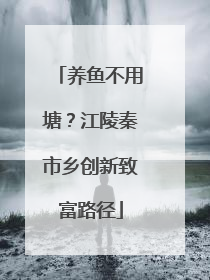 养鱼不用塘？江陵秦市乡创新致富路径