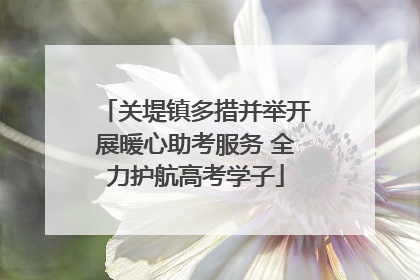 关堤镇多措并举开展暖心助考服务 全力护航高考学子