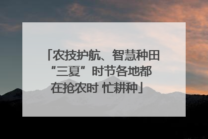 农技护航、智慧种田 “三夏”时节各地都在抢农时 忙耕种