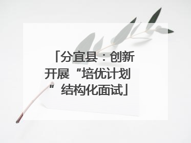 分宜县：创新开展“培优计划”结构化面试