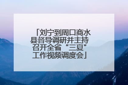 刘宁到周口商水县督导调研并主持召开全省“三夏”工作视频调度会