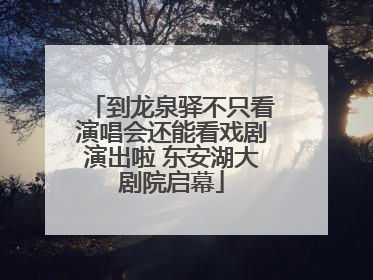 到龙泉驿不只看演唱会还能看戏剧演出啦 东安湖大剧院启幕
